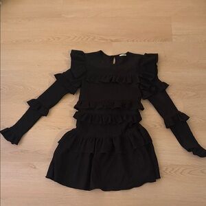 Tularosa Black Ruffled Dress